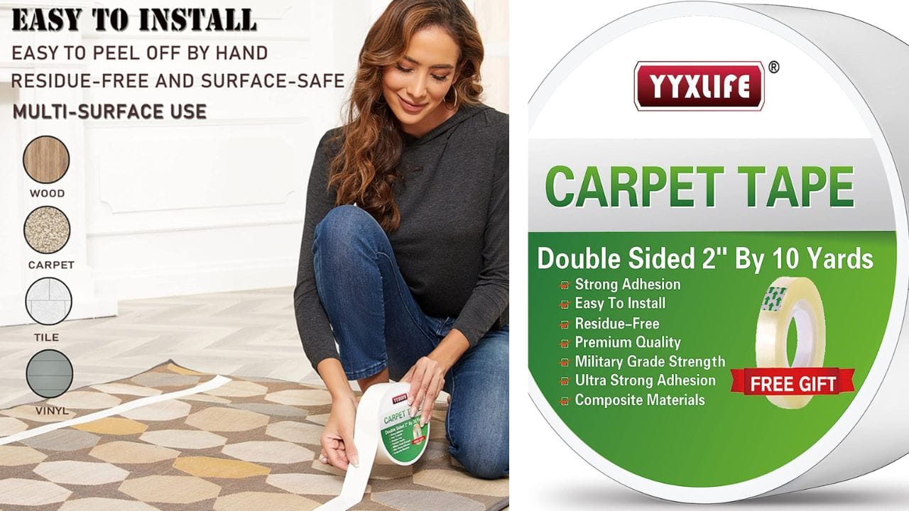 Say “Goodbye” To Slipping, Sliding, And Wrinkled Carpets Thanks To The Magic Of Double-Sided Carpet Tape!