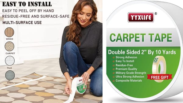 Say “Goodbye” To Slipping, Sliding, And Wrinkled Carpets Thanks To The Magic Of Double-Sided Carpet Tape!